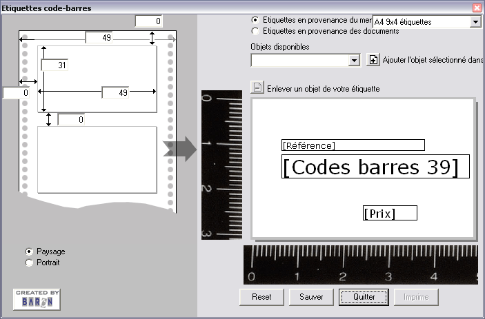 Etiquettes Codebar